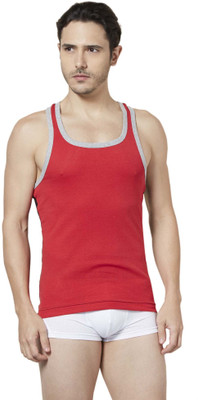 Tuna London Men Vest, Red_black.