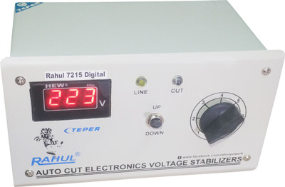 Rahul 7215 a Digital 600 VA/2 AMP 90-260 VOLT 1 Air Coolers Autocut Voltage Stabilizer Digital Auto Cut Stabilizer(Smook Gray)
Rahul 7215 a Digital 600 VA/2 AMP 90-260 VOLT 1 Air Coolers Autocut Voltage Stabilizer Digital Auto Cut Stabilizer(Smook Gray)