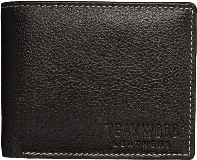 Teakwood Men Brown Genuine Leather Wallet(4 Card Slots)