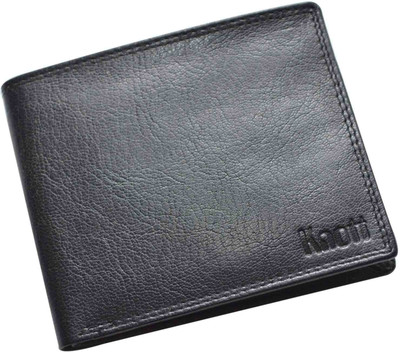 Knott Men Black Genuine Leather Wallet(10 Card Slots), Black-04