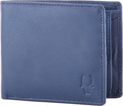 WildHorn Men Blue Genuine Leather Wallet(6 Card Slots)