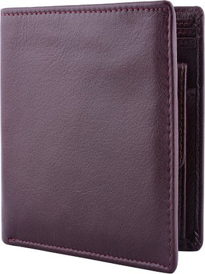 Yark Men Brown Genuine Leather Wallet(3 Card Slots)