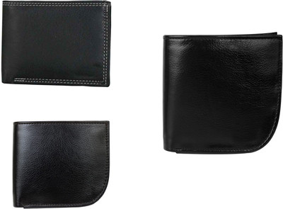 Howdy Men Black Artificial Leather Wallet(3 Card Slots)