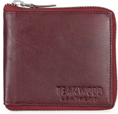 Teakwood Men Brown Genuine Leather Wallet(2 Card Slots)