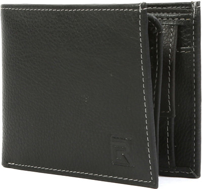 Regnum Men Black Genuine Leather Wallet(6 Card Slots)