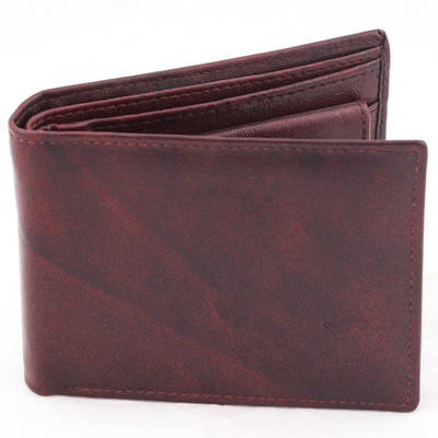 Creature Men Brown Genuine Leather Wallet(3 Card Slots)