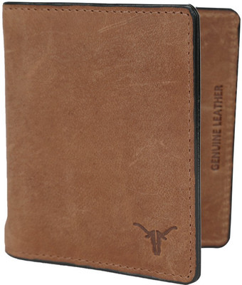 Hidekraft Men Brown Genuine Leather Money Clip(6 Card Slots), Tan