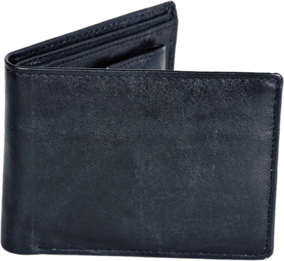 Reandro Men Black Genuine Leather Wallet(7 Card Slots)