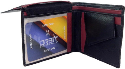 Orbit Men Black, Red Genuine Leather Wallet(5 Card Slots)