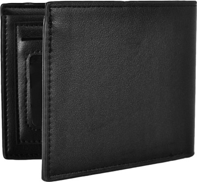 Sparky Men Black Genuine Leather Wallet(4 Card Slots)