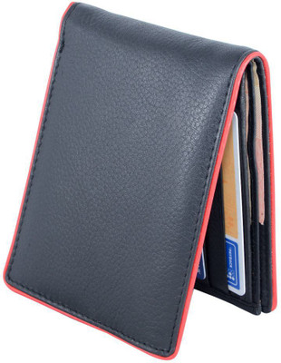 HolBoro Men Black Genuine Leather Wallet(6 Card Slots)