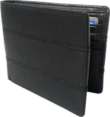 NUKAICHAU Boys Black Genuine Leather Wallet(8 Card Slots), Blk 8