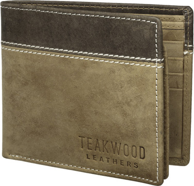 Teakwood Men Brown Genuine Leather Wallet(4 Card Slots)