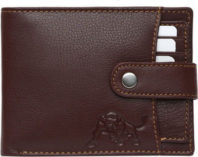 Wild Buff Men Brown Genuine Leather Wallet(6 Card Slots)