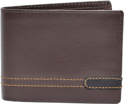 Knott Men Brown Genuine Leather Wallet(8 Card Slots)