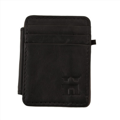 Hammer Coal Men Black Genuine Leather Card Holder(5 Card Slots)