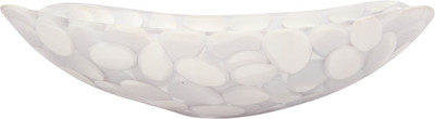 Zahab WHITE PEBBLES OVAL RESIN WASH BASIN OW116 Table Top Basin(White)