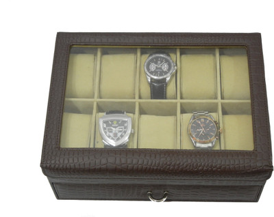 Essart Protection Case for watches Watch Box(Brown, Holds 20 Watches)