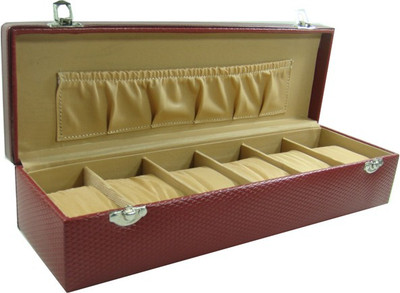 Essart Protection Case Watch Box(Cherry, Holds 6 Watches)