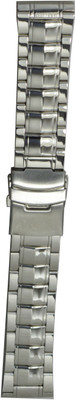 Kolet Two Tone Solid S6S 22 mm Steel Watch Strap(Silver)
