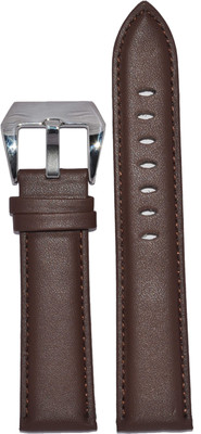 Kolet Plain Padded 22BR 22 mm Leather Watch Strap(Brown)