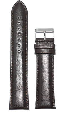 Kolet Plain Padded 22 mm Leather Watch Strap(Cherry Brown)