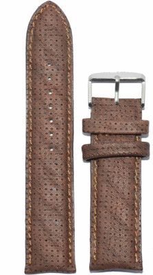 Kolet Padde Dotted Texture 22BR 22 mm Leather Watch Strap(Brown)