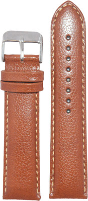 kolet Padded Dotted 24T 24 mm Leather Watch Strap(Tan)