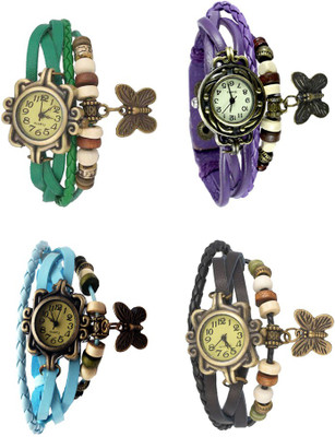 NS18 Vintage Butterfly Rakhi Combo of 4 Green, Sky Blue, Purple And Black Watch - For Women
NS18 Vintage Butterfly Rakhi Combo of 4 Green, Sky Blue, Purple And Black Watch - For Women
