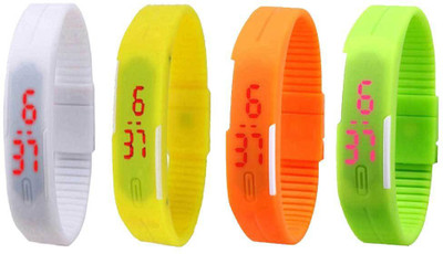 Kissu Led Magnet Band Combo of 4 White, Yellow, Orange And Green Watch - For Men & Women
Kissu Led Magnet Band Combo of 4 White, Yellow, Orange And Green Watch - For Men & Women