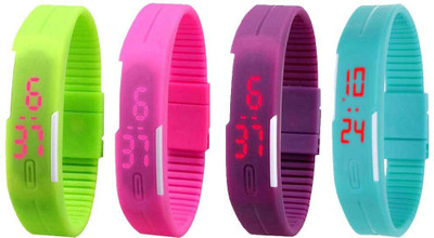 Kissu Led Magnet Band Combo of 4 Green, Pink, Purple And Sky Blue Watch - For Men & Women
Kissu Led Magnet Band Combo of 4 Green, Pink, Purple And Sky Blue Watch - For Men & Women