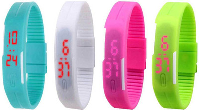 Kissu Led Magnet Band Combo of 4 Sky Blue, White, Pink And Green Watch - For Men & Women
Kissu Led Magnet Band Combo of 4 Sky Blue, White, Pink And Green Watch - For Men & Women