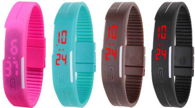 Kissu Led Magnet Band Combo of 4 Pink, Sky Blue, Brown And Black Watch - For Men & Women
Kissu Led Magnet Band Combo of 4 Pink, Sky Blue, Brown And Black Watch - For Men & Women