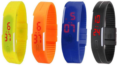 Kissu Led Magnet Band Combo of 4 Yellow, Orange, Blue And Black Watch - For Men & Women
Kissu Led Magnet Band Combo of 4 Yellow, Orange, Blue And Black Watch - For Men & Women