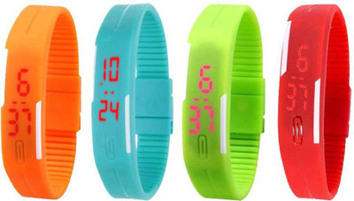 Kissu Led Magnet Band Combo of 4 Orange, Sky Blue, Green And Red Watch - For Men & Women
Kissu Led Magnet Band Combo of 4 Orange, Sky Blue, Green And Red Watch - For Men & Women