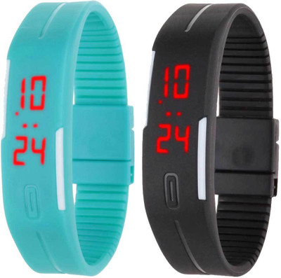 RSN Silicone Led Magnet Band Combo of 2 Sky Blue And Black Watch - For Men & Women
RSN Silicone Led Magnet Band Combo of 2 Sky Blue And Black Watch - For Men & Women