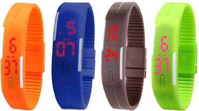 Kissu Led Magnet Band Combo of 4 Orange, Blue, Brown And Green Watch - For Men & Women
Kissu Led Magnet Band Combo of 4 Orange, Blue, Brown And Green Watch - For Men & Women