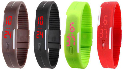 Kissu Led Magnet Band Combo of 4 Brown, Black, Green And Red Watch - For Men & Women
Kissu Led Magnet Band Combo of 4 Brown, Black, Green And Red Watch - For Men & Women