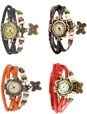 Kissu Vintage Rakhi Combo of 4 Black, Orange, Brown And Red Watch - For Women
Kissu Vintage Rakhi Combo of 4 Black, Orange, Brown And Red Watch - For Women