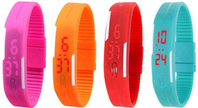 Kissu Led Magnet Band Combo of 4 Pink, Orange, Red And Sky Blue Watch - For Men & Women
Kissu Led Magnet Band Combo of 4 Pink, Orange, Red And Sky Blue Watch - For Men & Women