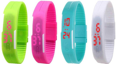Kissu Led Magnet Band Combo of 4 Green, Pink, Sky Blue And White Watch - For Men & Women
Kissu Led Magnet Band Combo of 4 Green, Pink, Sky Blue And White Watch - For Men & Women