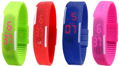 Kissu Led Magnet Band Combo of 4 Green, Red, Blue And Pink Watch - For Men & Women
Kissu Led Magnet Band Combo of 4 Green, Red, Blue And Pink Watch - For Men & Women