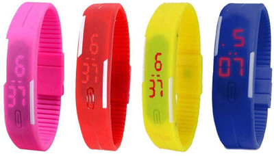 Kissu Led Magnet Band Combo of 4 Pink, Red, Yellow And Blue Watch - For Men & Women
Kissu Led Magnet Band Combo of 4 Pink, Red, Yellow And Blue Watch - For Men & Women