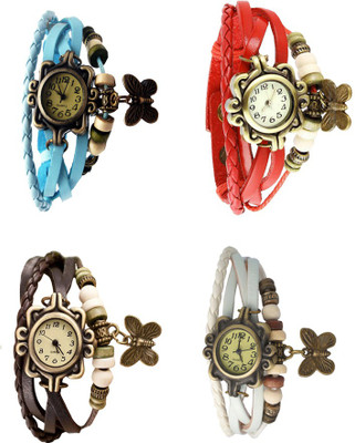 Kissu Vintage Rakhi Combo of 4 Sky Blue, Brown, Red And White Watch - For Women
Kissu Vintage Rakhi Combo of 4 Sky Blue, Brown, Red And White Watch - For Women