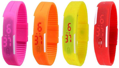 Kissu Led Magnet Band Combo of 4 Pink, Orange, Yellow And Red Watch - For Men & Women
Kissu Led Magnet Band Combo of 4 Pink, Orange, Yellow And Red Watch - For Men & Women