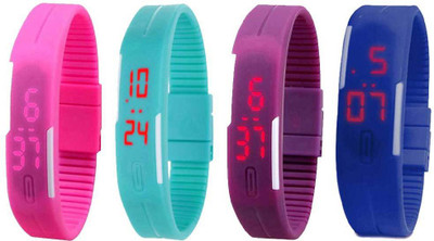 Kissu Led Magnet Band Combo of 4 Pink, Sky Blue, Purple And Blue Watch - For Men & Women
Kissu Led Magnet Band Combo of 4 Pink, Sky Blue, Purple And Blue Watch - For Men & Women