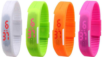 Kissu Led Magnet Band Combo of 4 White, Green, Orange And Pink Watch - For Men & Women
Kissu Led Magnet Band Combo of 4 White, Green, Orange And Pink Watch - For Men & Women
