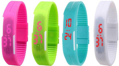 Kissu Led Magnet Band Combo of 4 Pink, Green, Sky Blue And White Watch - For Men & Women
Kissu Led Magnet Band Combo of 4 Pink, Green, Sky Blue And White Watch - For Men & Women