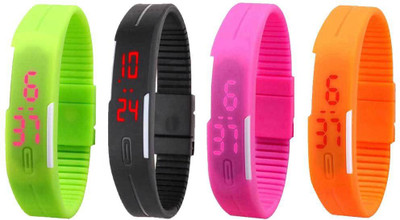 NS18 Silicone Led Magnet Band Combo of 4 Green, Black, Pink And Orange Watch - For Boys & Girls
NS18 Silicone Led Magnet Band Combo of 4 Green, Black, Pink And Orange Watch - For Boys & Girls