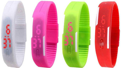 NS18 Silicone Led Magnet Band Watch Combo of 4 White, Pink, Green And Red Watch - For Couple
NS18 Silicone Led Magnet Band Watch Combo of 4 White, Pink, Green And Red Watch - For Couple